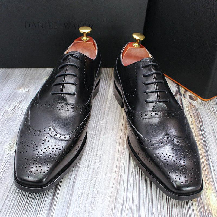 Men's Classic Japanese Leather Shoes Brogue Carved Hollow