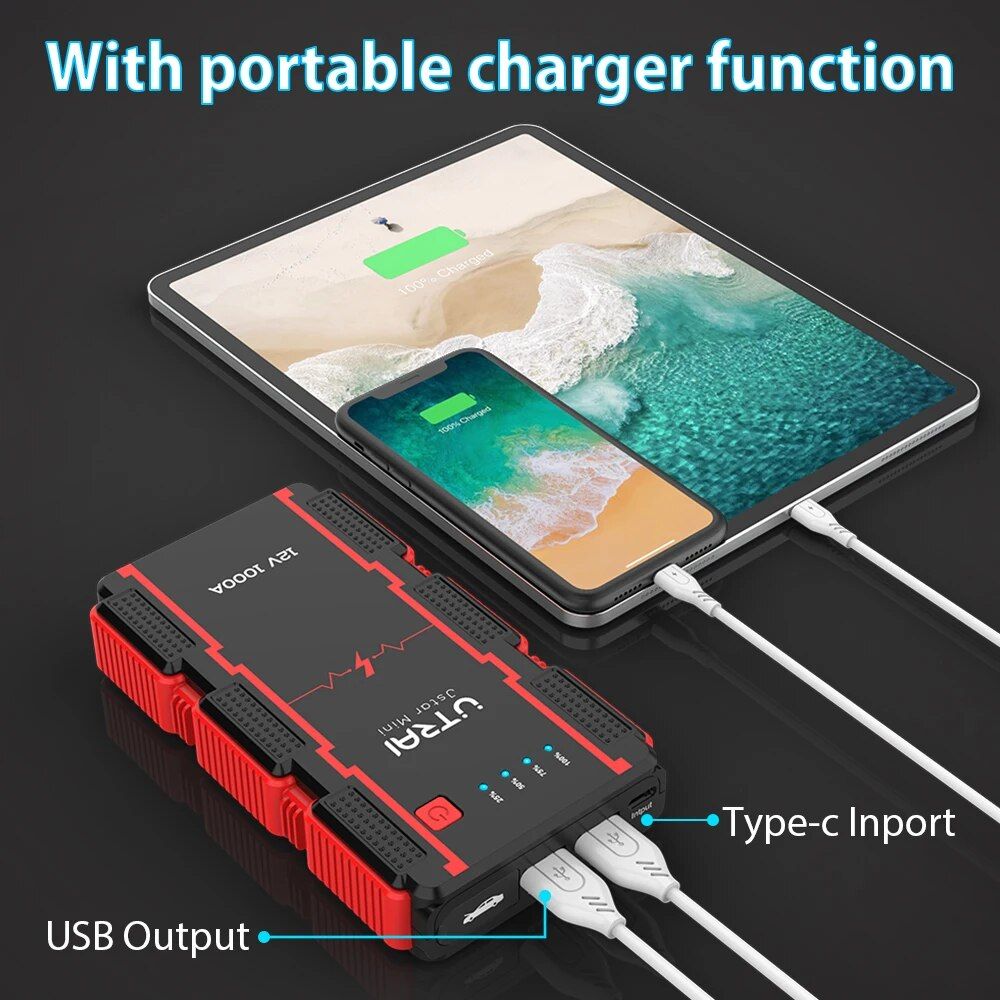 1000A Portable Jump Starter & Power Bank