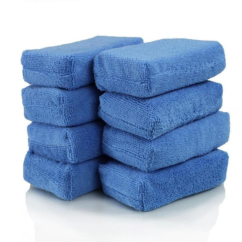 Microfiber Car Cleaning Sponge Cloths & Wax Polishing Pads