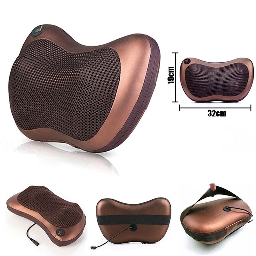 2 IN 1 12 Heads Shiatsu Electric Massage Pillow Back Neck Heat Knead Massager Home Car