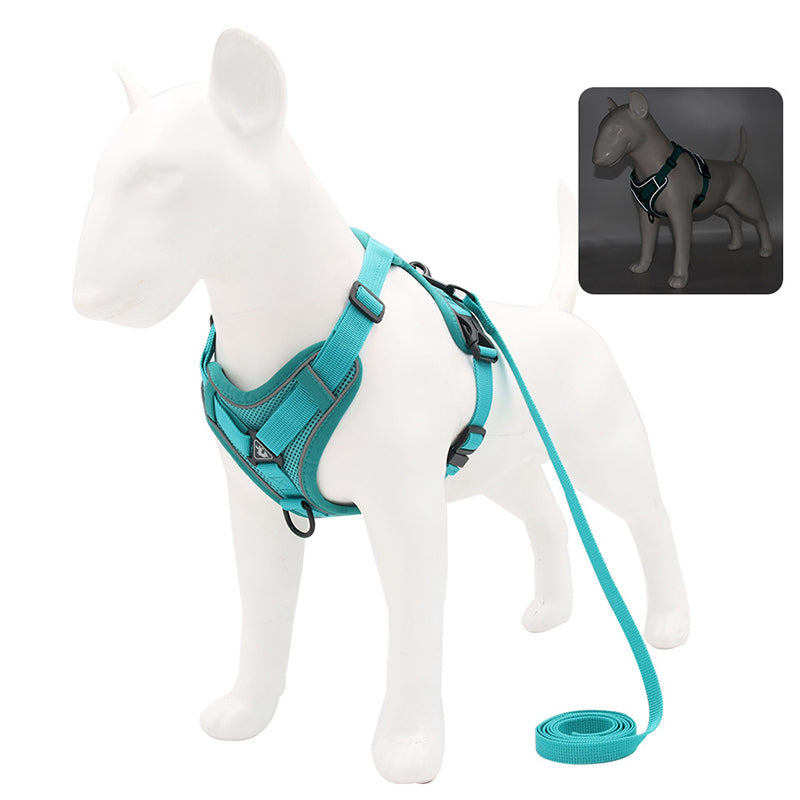 Adjustable Reflective No-Pull Dog Harness and Leash Set for Small and Medium Dogs