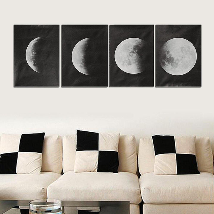 4Pcs/Set Moon Wall Decor Poster Art Print Canva Wall Picture Home Decorations