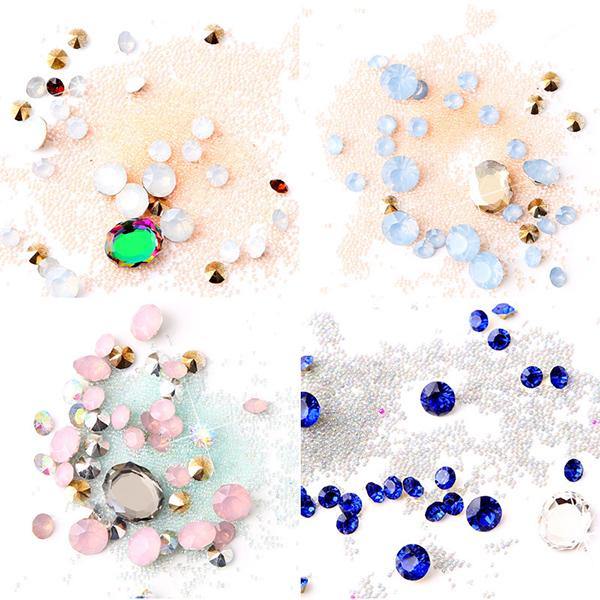 1 Bottle Diamonds Nails Sticker Colorful Beads Crystal Nail Art Decorations