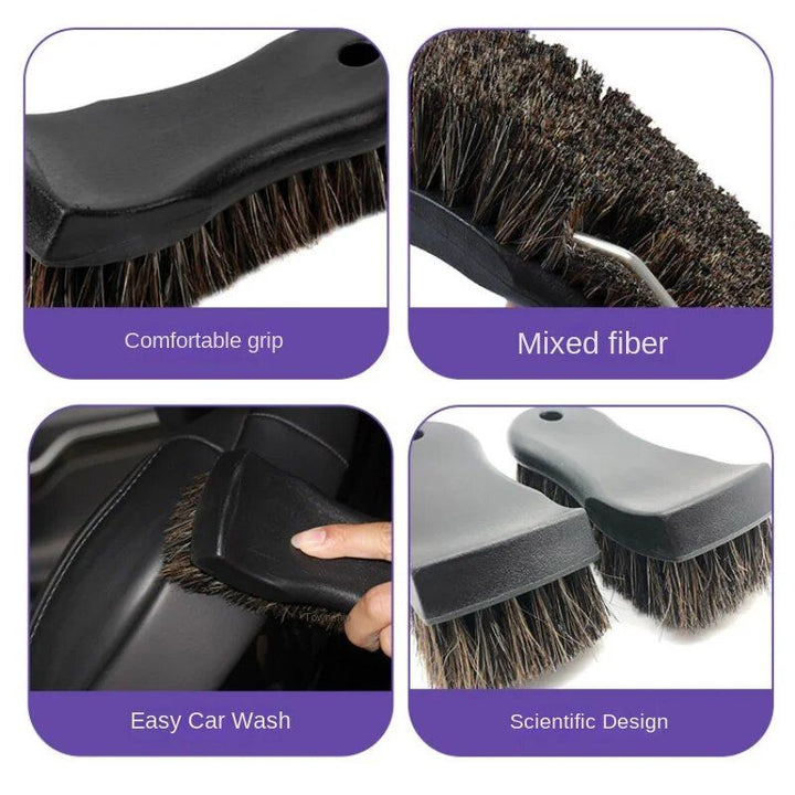 Horsehair Leather & Textile Cleaning Brush for Car and Furniture