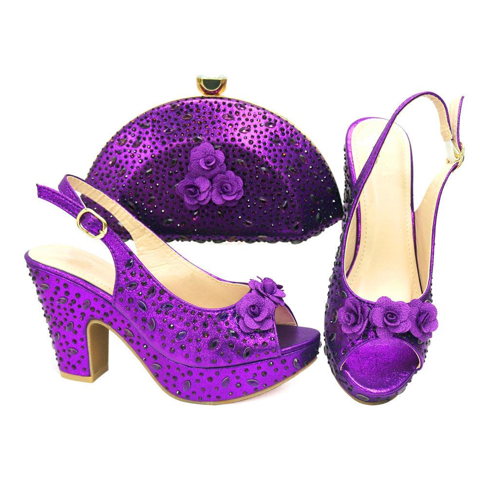 High Heels Flower Bag With Fashion Sandals