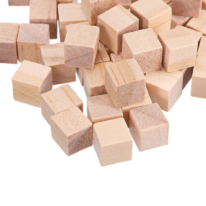 100Pcs 1/2/2.5cm DIY Wooden Blocks Handicrafts Craft Pieces Educational Toys (1cm)