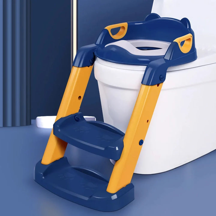 Kid-Friendly Potty Training Seat with Adjustable Ladder and Folding Design