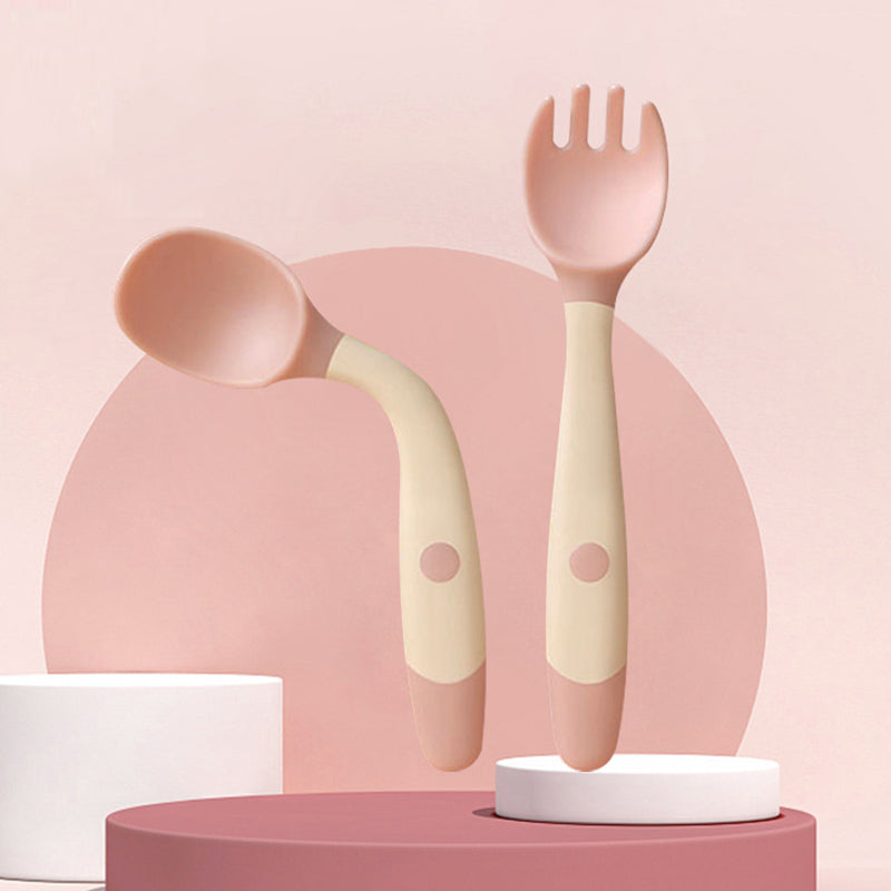 Soft Silicone Baby Spoon and Fork Set