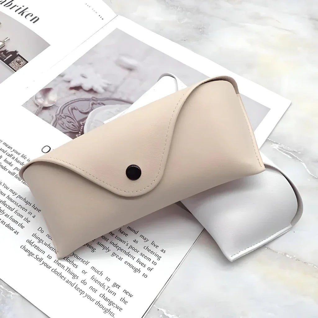 Solid Color Lightweight Leather Glasses Case