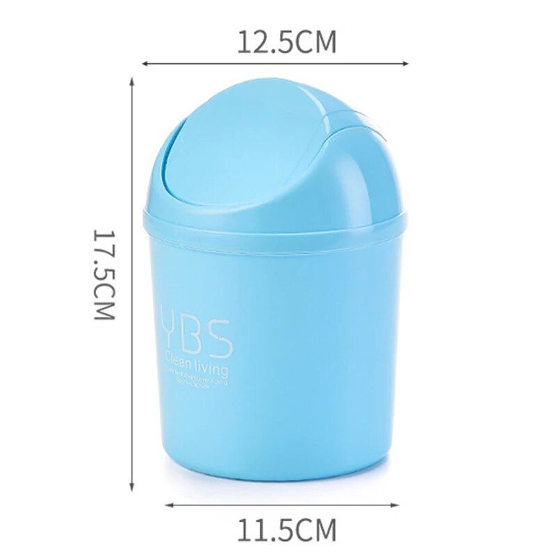 Compact Rolling Lid Mini Trash Bin - Portable Garbage Can for Car & Desk