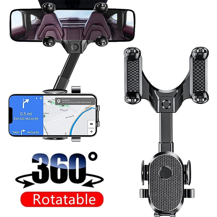 360¬∞ Rotating Car Rearview Mirror Phone Mount