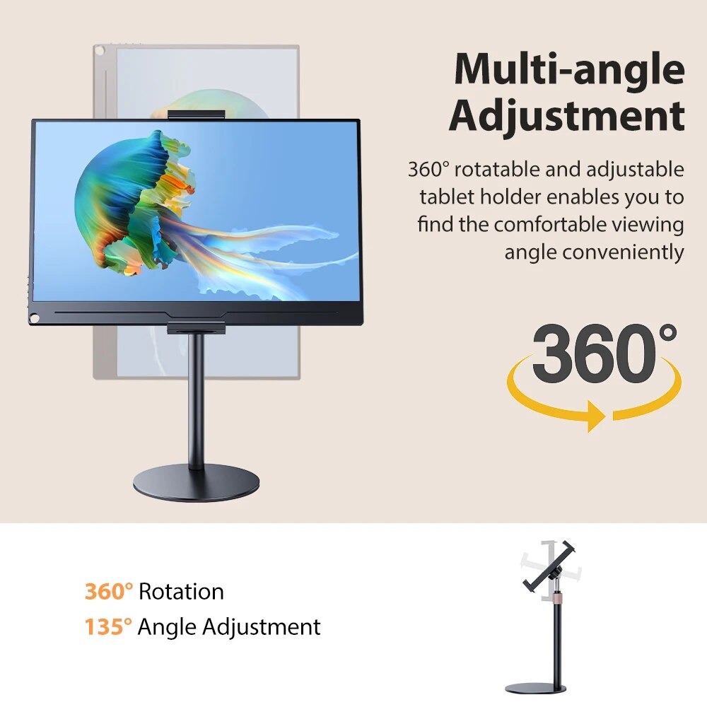 Adjustable Rotating Portable Monitor Stand - Enhance Your Work Setup!