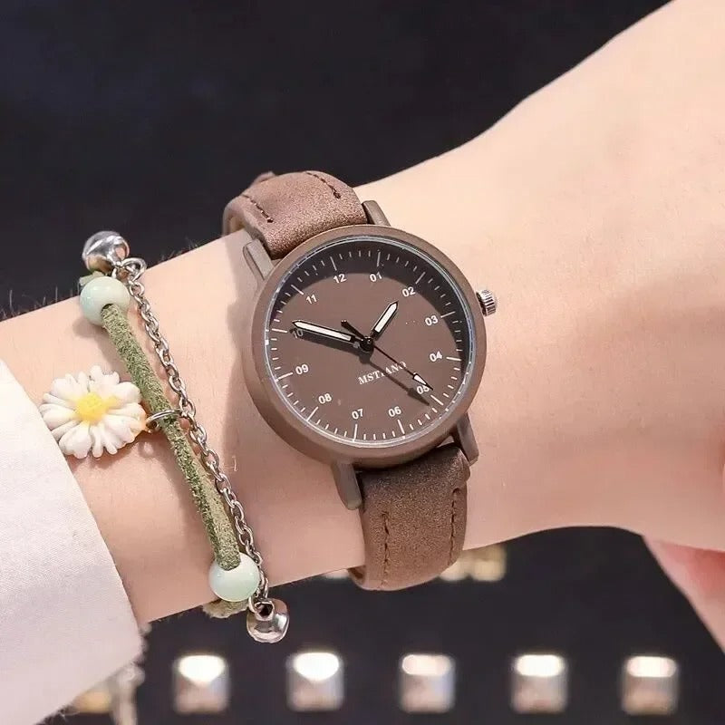 Luxury Quartz Women's Watch with Vegan Leather Strap - Waterproof and Elegant