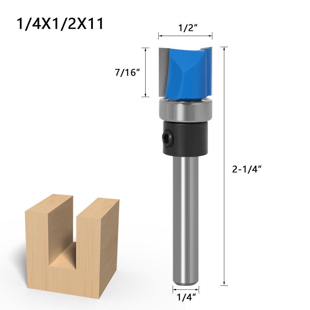 1/4inch/6mm Shank Flush Trim Router Bit Pattern Bit Top Bottom Bearing Blade Template Wood Milling Cutter Carpenter - MRSLM