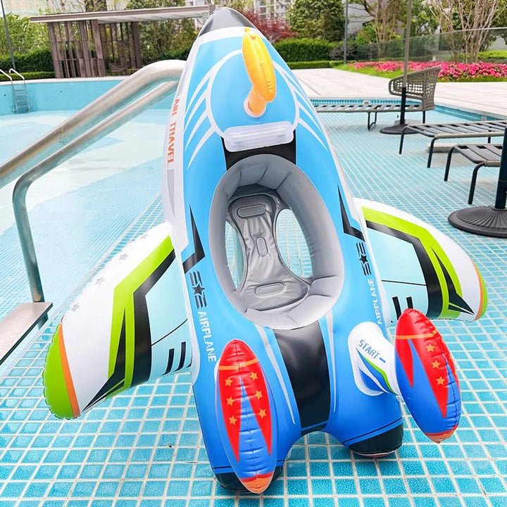 Inflatable Airplane Swim Ring with Seat for Kids