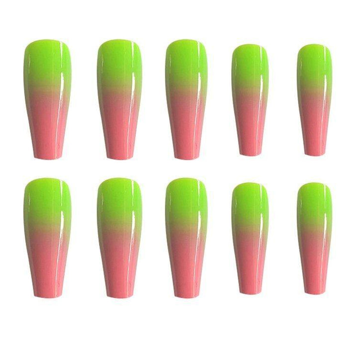 24 Pcs/Set Reusable DIY Full Cover False Nail Tips Coffin Nails Long Ballerina Half French Nails - MRSLM