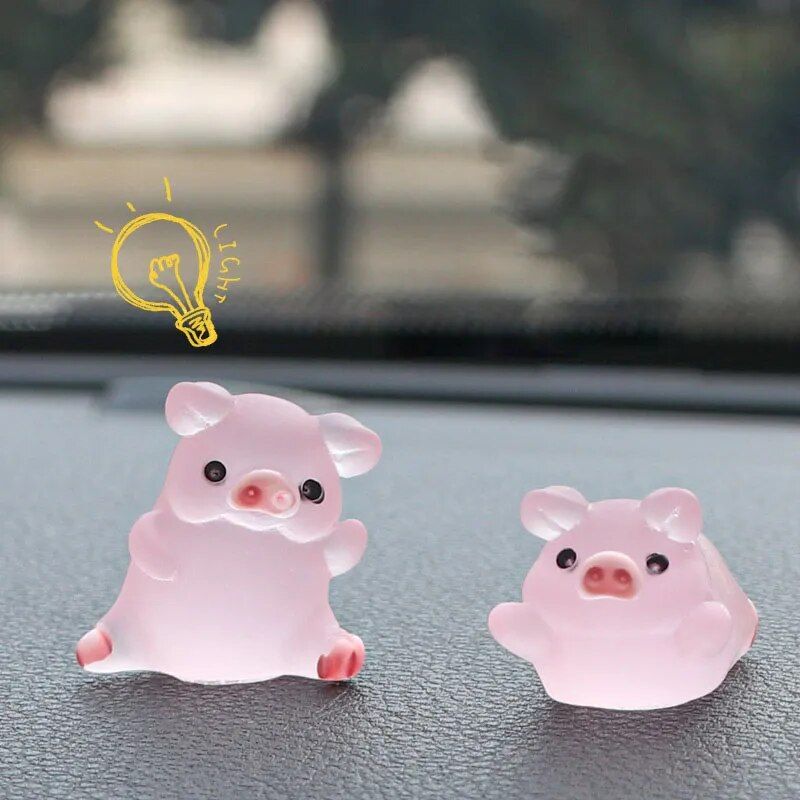 Cute Resin Piggy Decoration for Console & Rearview Mirror