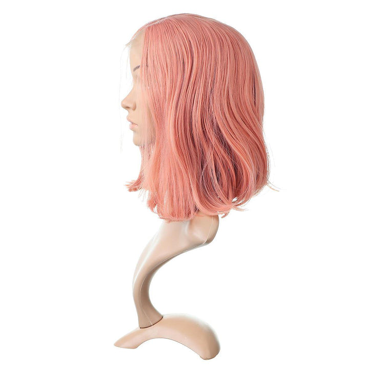 12/14 inch Pink Bob Lace Front Wig Human Hair  Pre Plucked Blonde Grey Green Ombre Short Bob Wigs