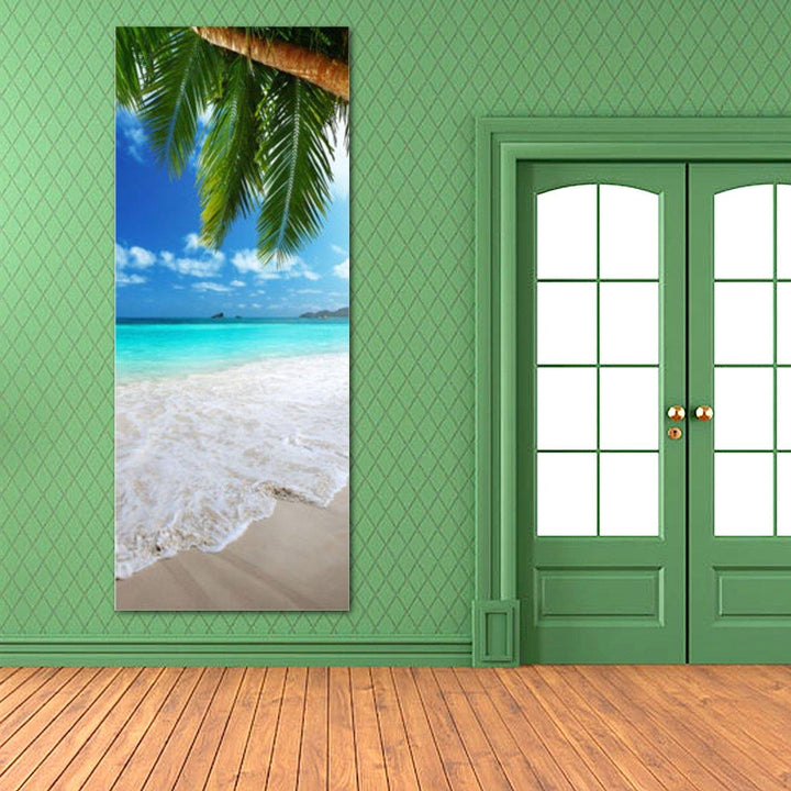 3D Beach Door Sticker Fridge Decals Mural Home Wall Decorations