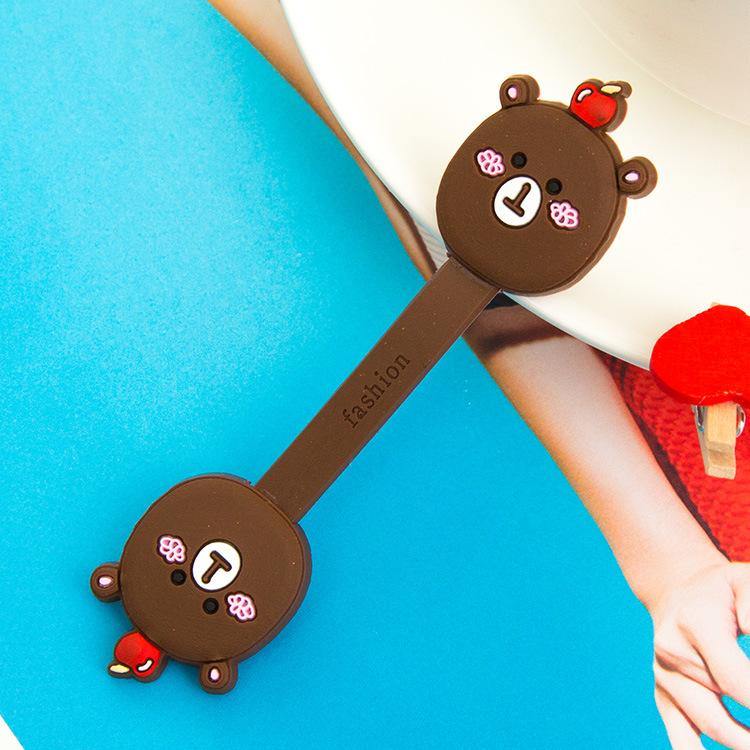 2Pcs Cable Earphome Cord Wrap Cartoon Organizer Holder Silicone Rubber USB Tidy Storage Fastener