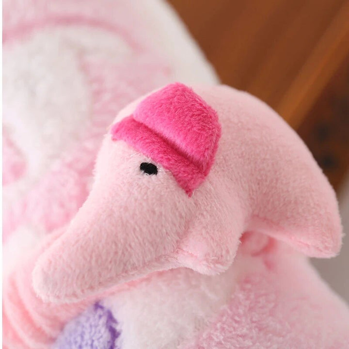 Cute Elephant Cartoon Baby Blanket