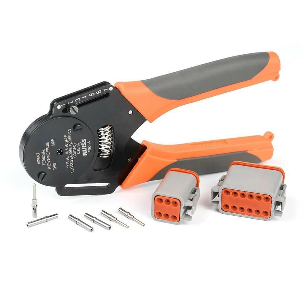 IWD-16 Crimper Harlley Cater Piller Hand Tool For Deutsch Connector Deutsch DT,DTM,DTP Terminal W2 Pliers 18/16/14 AWGl - MRSLM