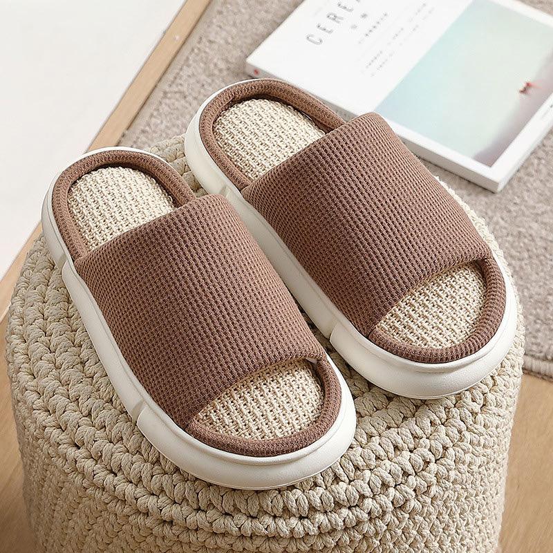 Four Seasons Linen Slippers Female Spring And Autumn Home