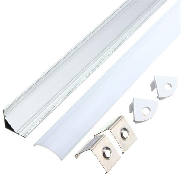 1X 5X 10X LUSTREON 50CM Aluminum Channel Holder For LED Strip Light Bar Under Cabinet Lamp