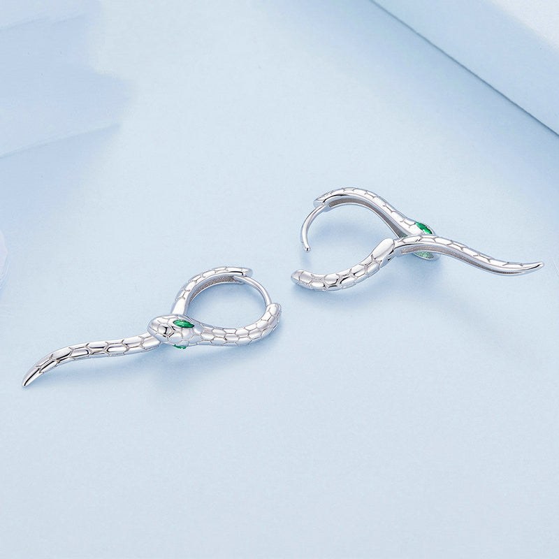 Women's Fashion Silver Snake Earrings