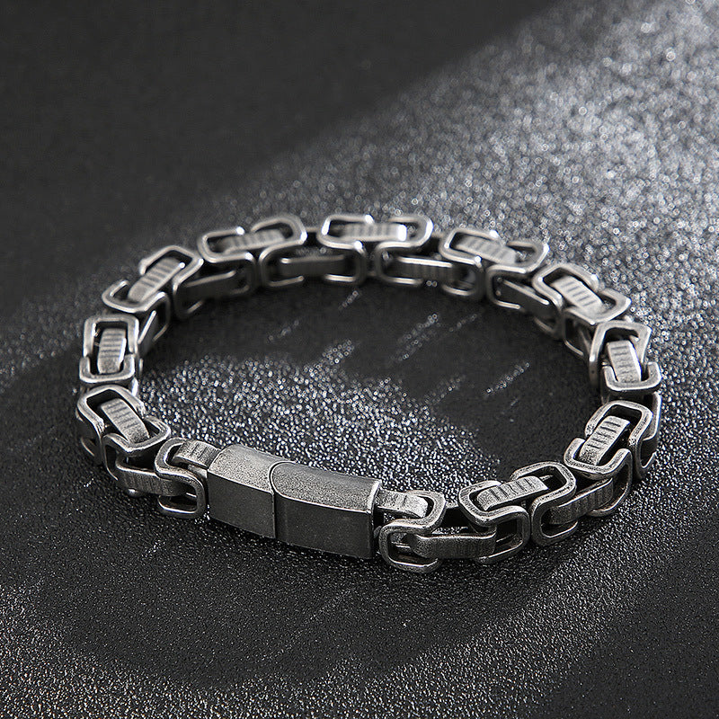 Domineering Welded Woven Titanium Steel Bracelet