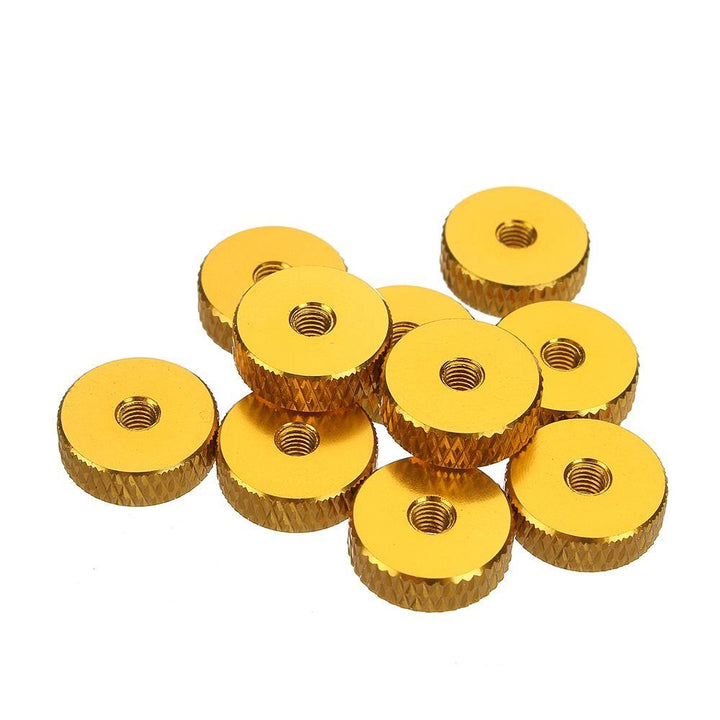 Suleve M3AN11 10Pcs M3 Manual Knurled Thumb Screw Nut Spacer Flat Washer Aluminum Alloy Multicolor