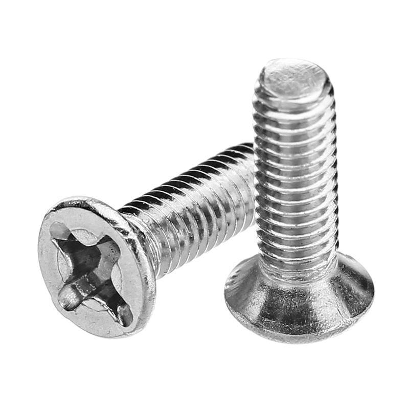 Suleve™ M3SP1 50Pcs M3 Stainless Steel Phillips Flat Head Countersunk Machine Screw 4-12mm Length