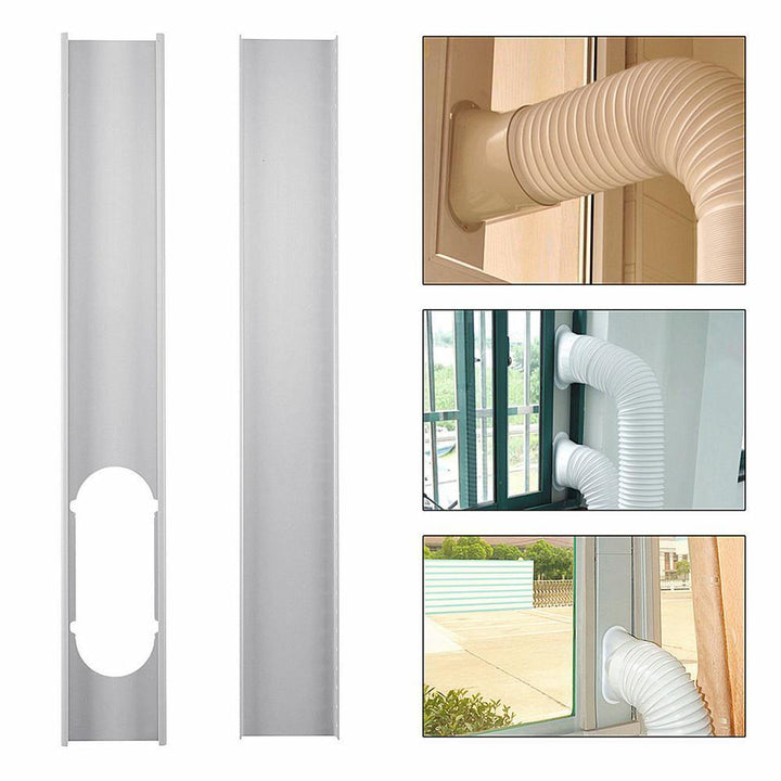 2pcs Adjustable Window Slide Kit Plate Air Conditioner Wind Shield For Portable Air Conditioner - MRSLM