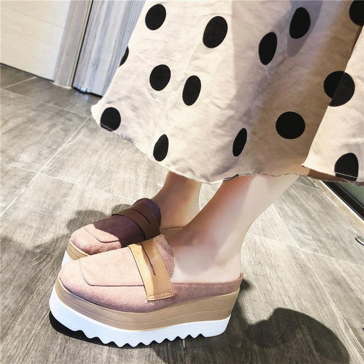 Lazy Thick-soled Sponge Cake Sandals Without Heels For Outer Wear