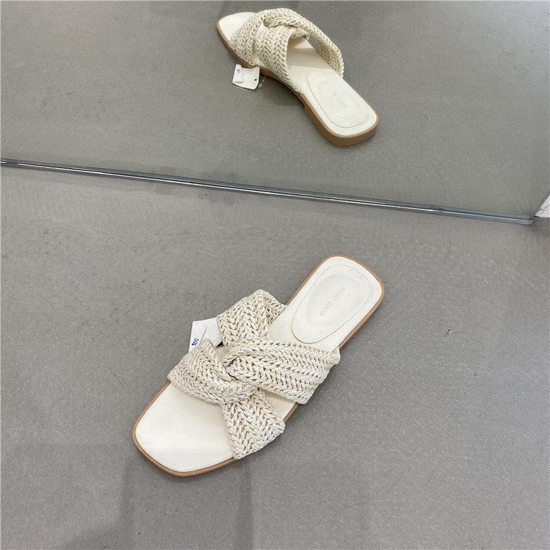 New Products In Early Summer Cross Bow Toe Sandals And Slippers