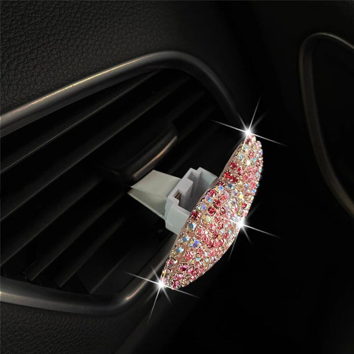 Luxurious Heart-Shaped Diamond Car Perfume Clip