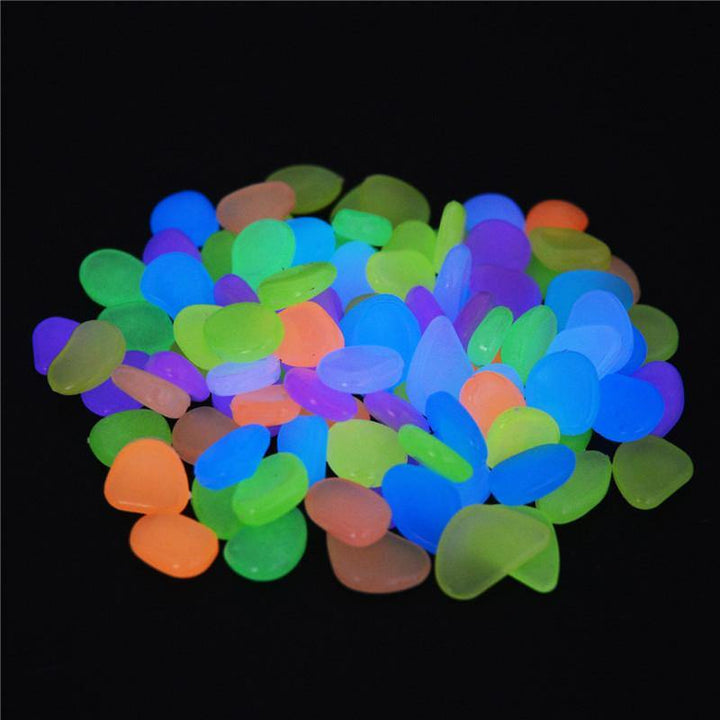 100pcs Luminous Garden Pebbles Gardening Luminous Glow Stones Outdoor Decoration