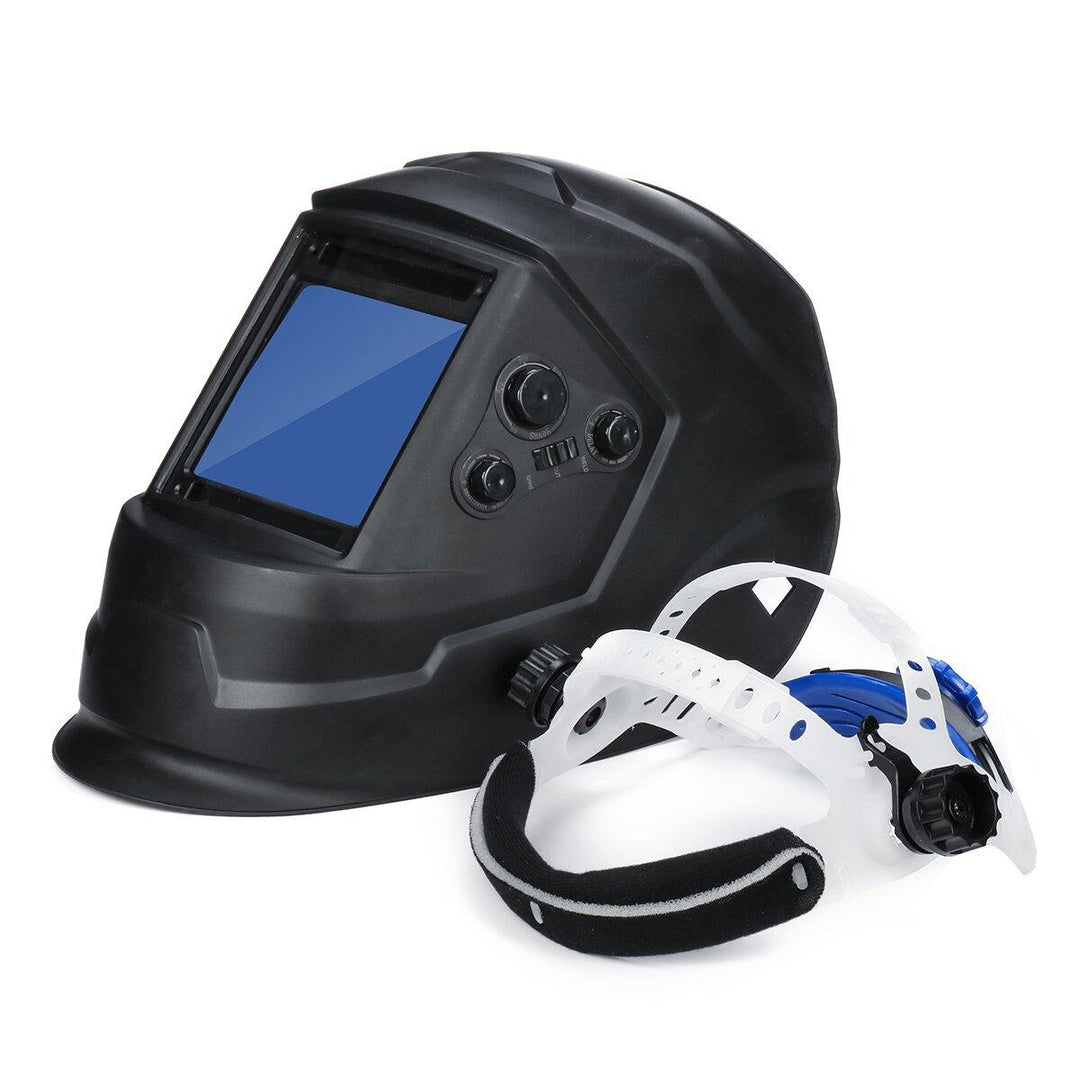 Solar Energy Automatic Dimming Welding Mask Auto Darkening Welding Helmet Big View Area 4 Sensors External Adjustment Arc Tig Mig DIN5-DIN13 - MRSLM