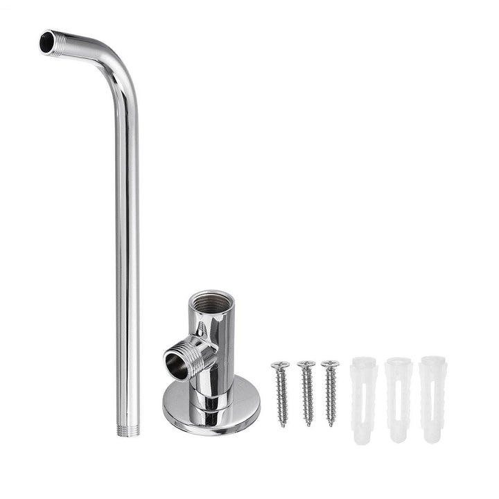 37cm/48cm Rain Shower Head Wall Arm Stainless Steel Extension Water Pipe with Base Mount