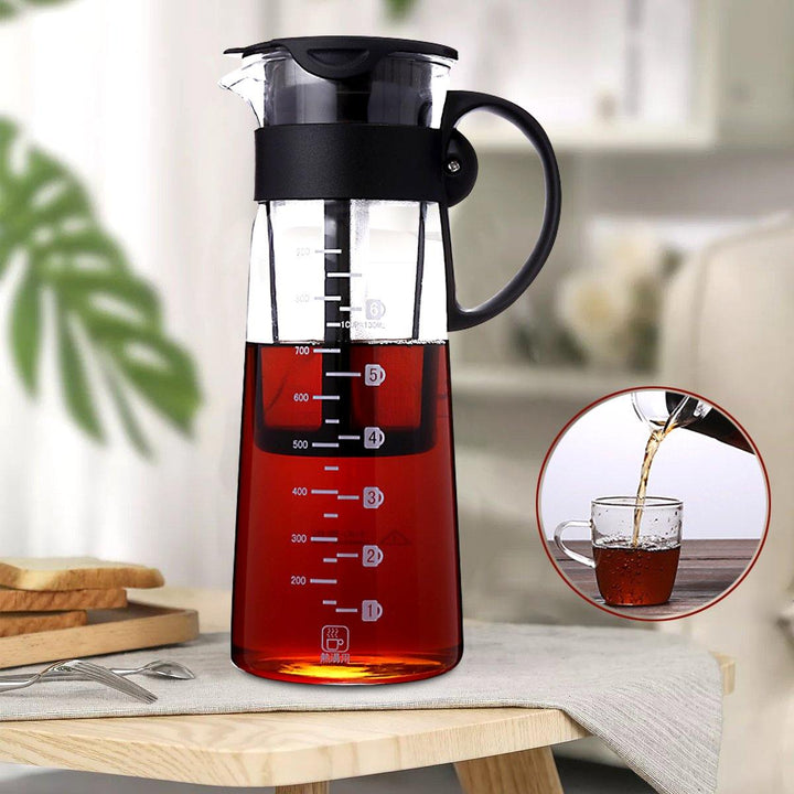 1000ML Cold Brew Iced Coffee Maker Airtight Seal Tea Pot Kettle With Filter And Handle