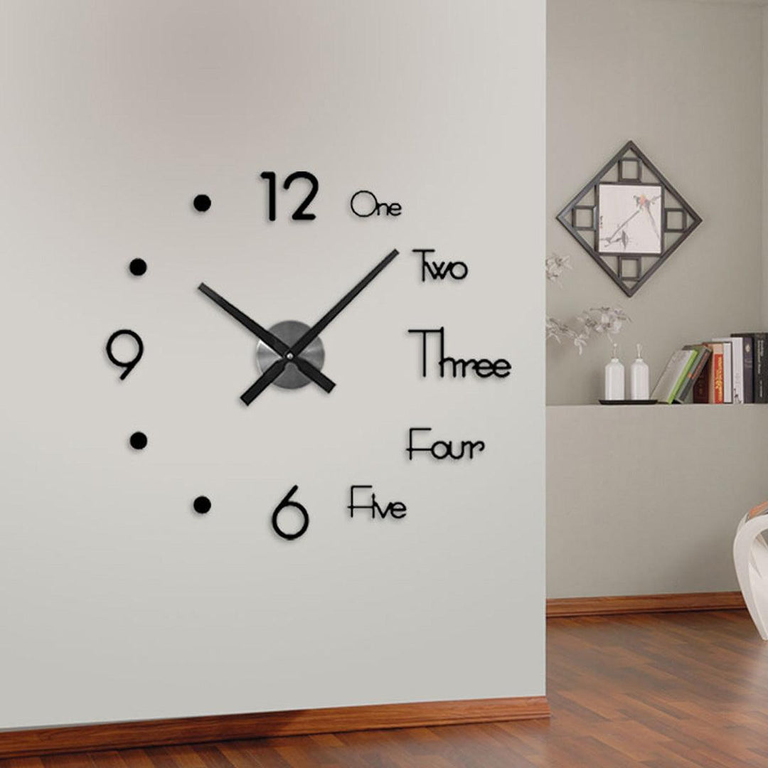 3D Modern DIY Wall Clock Mirror Surface Sticker Mechanism Clock Home Living Room Office Decor Clocks Acrylic