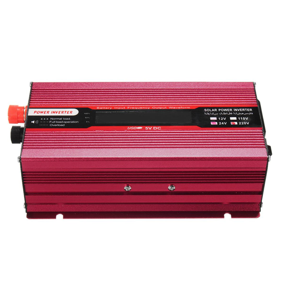 2000W DC 12V/24V to AC 110V/220V Solar Power Inverter Modified Sine Wave LCD Voltage Display