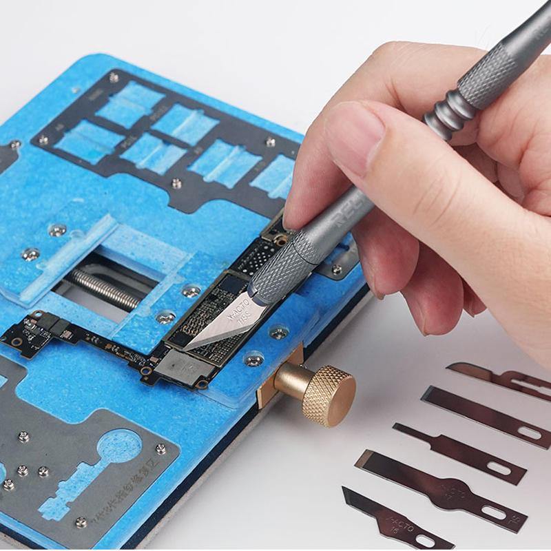 Relife 8 in 1 CPU IC Glue Remover Motherboard BGA Chip Glue Cleaning Scraping Pry DIY Scrapbooking Crafts Carving Blade - MRSLM