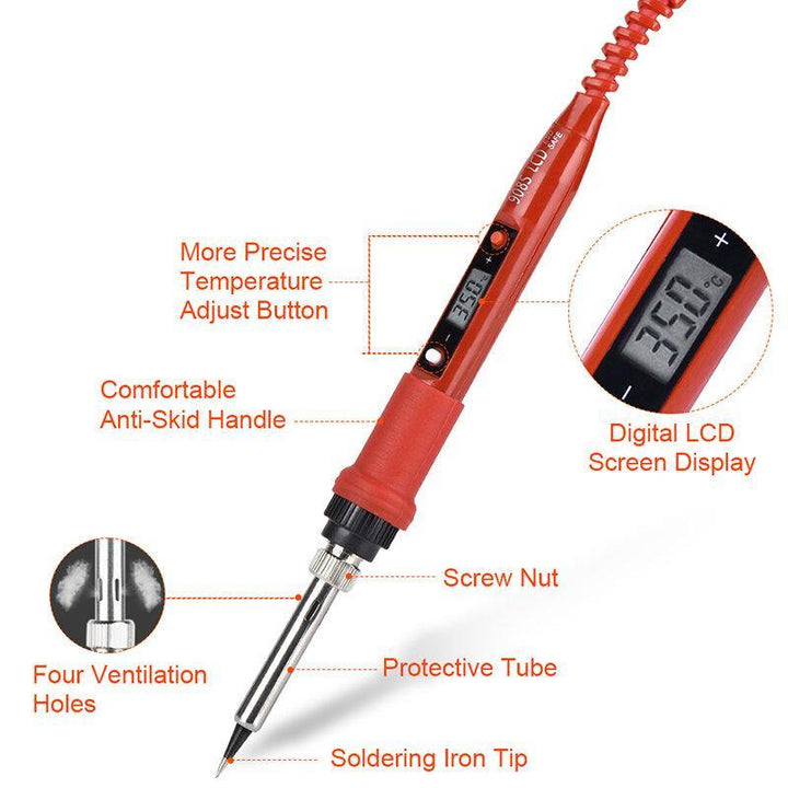 JCD 908S 80W Electric Soldering Iron LCD Digital Display Adjustable Temperature 220V/110V Welding Solder Tools