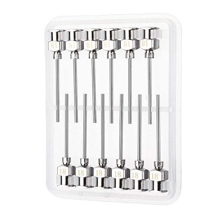 12Pcs/Set 1'' Stainless Steel Blunt Tip Dispensing Needle Luer Lock for Syringe Refilling and Measuring Liquid Industrial Glue Applicator