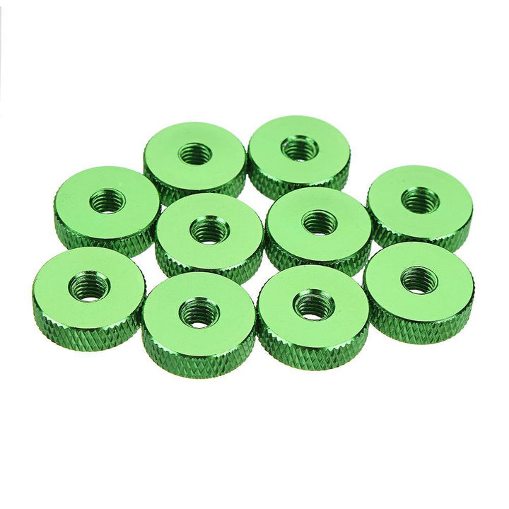 Suleve M5AN1 10Pcs M5 Manual Knurled Thumb Screw Nut Spacer Flat Washer Aluminum Alloy Multicolor - MRSLM