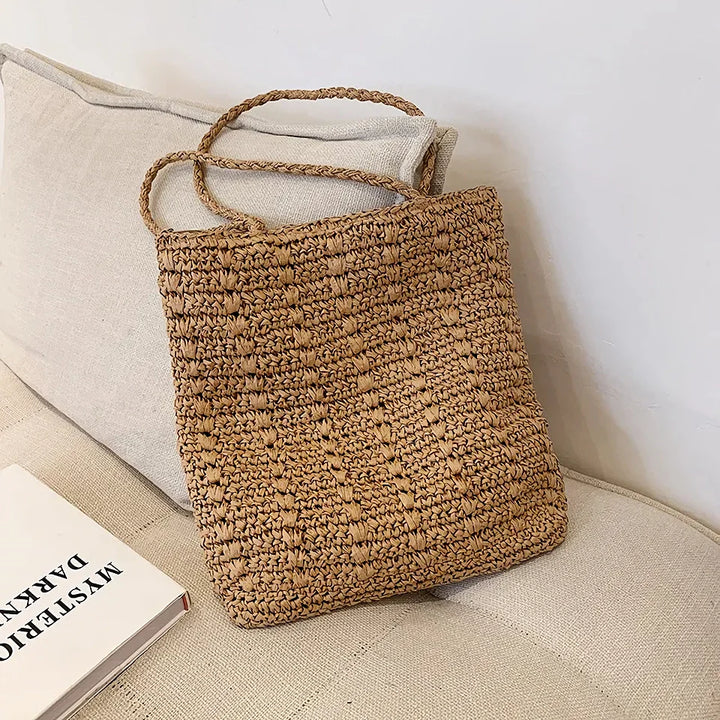 Summer Straw Tote Bag