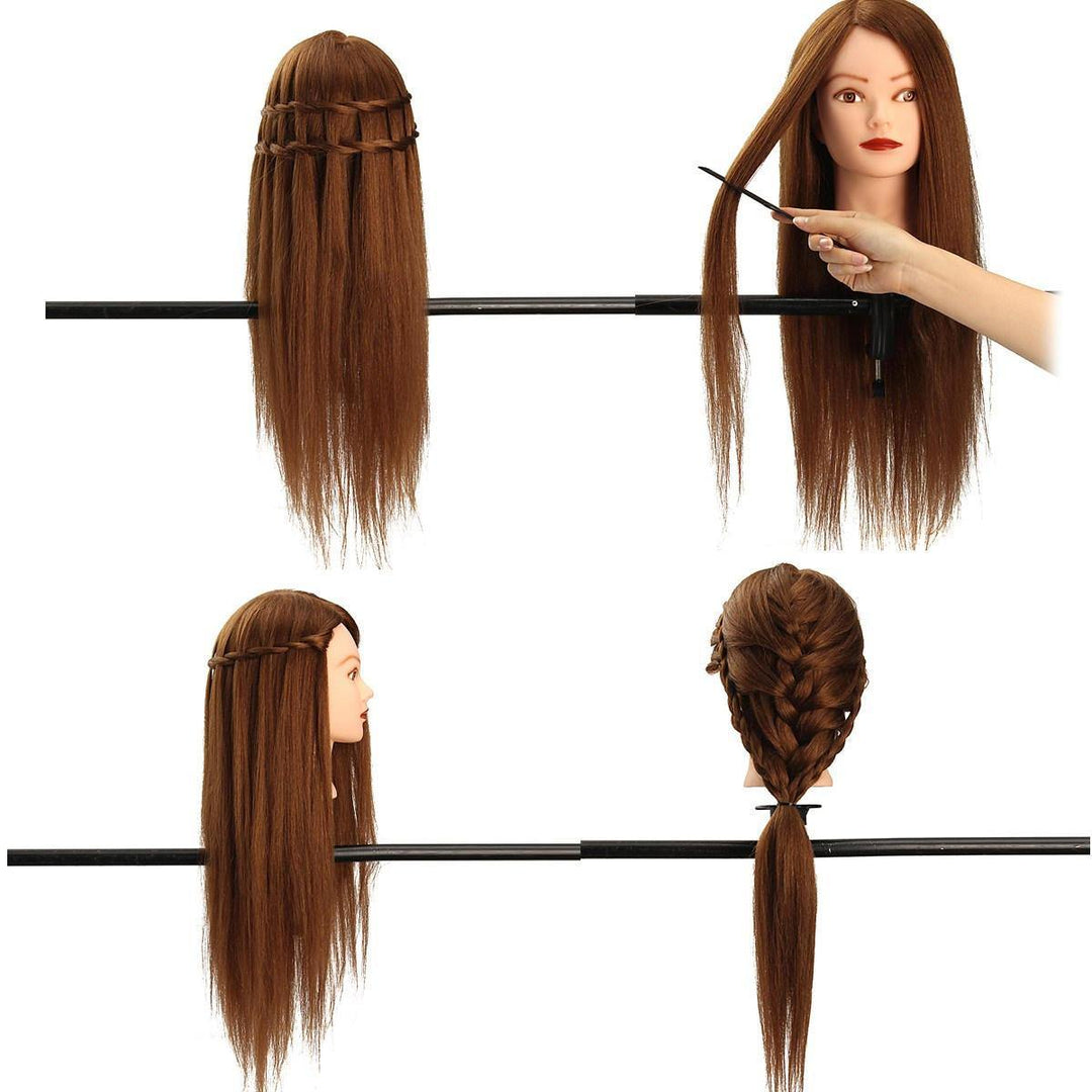 24'' 100% Human Hair Practice Mannequin Head Hairdressing Train Model+Clamp