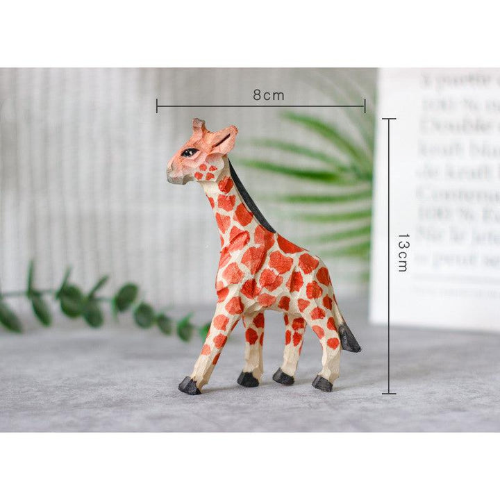 Modern Handmade Carving Giraffe Solid Wood Cute