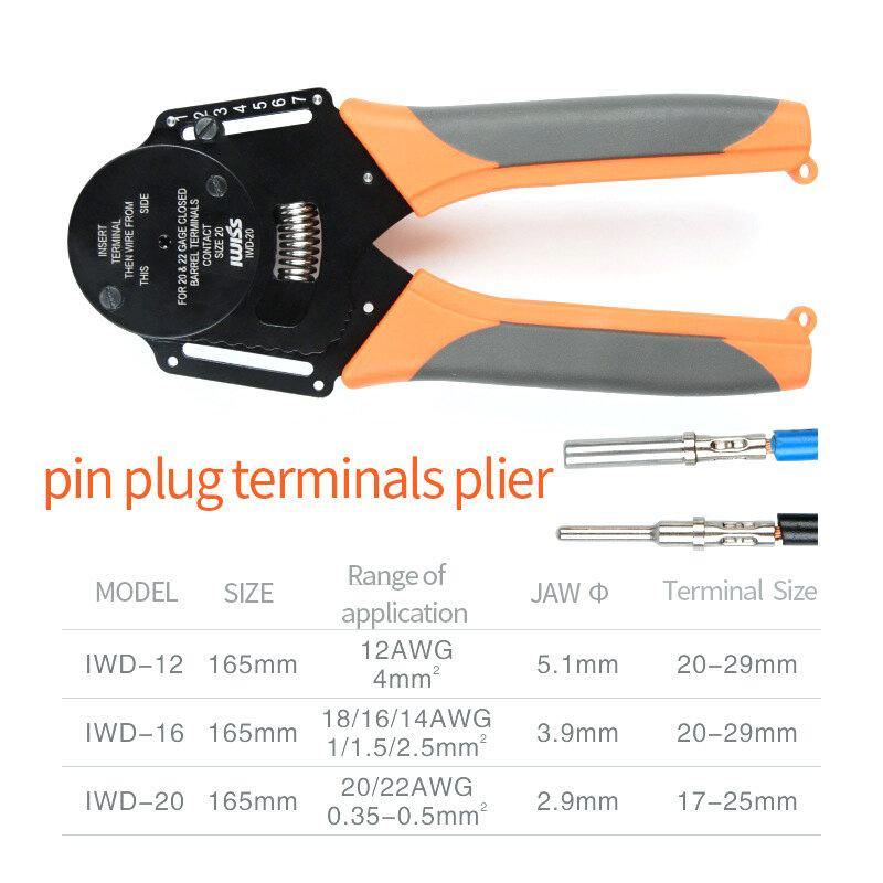 IWD-16 Crimper Harlley Cater Piller Hand Tool For Deutsch Connector Deutsch DT,DTM,DTP Terminal W2 Pliers 18/16/14 AWGl